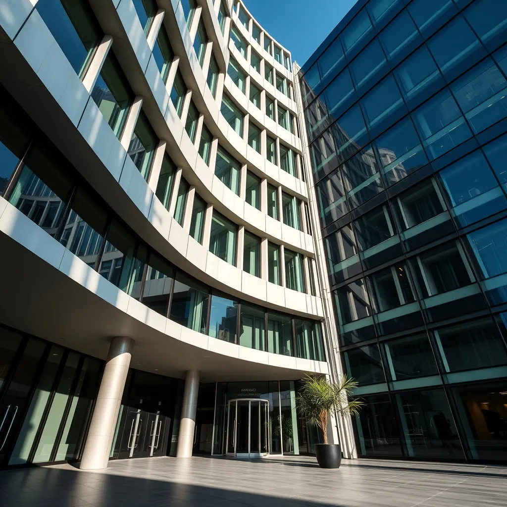 Modern government office building in Budapest, architectural
